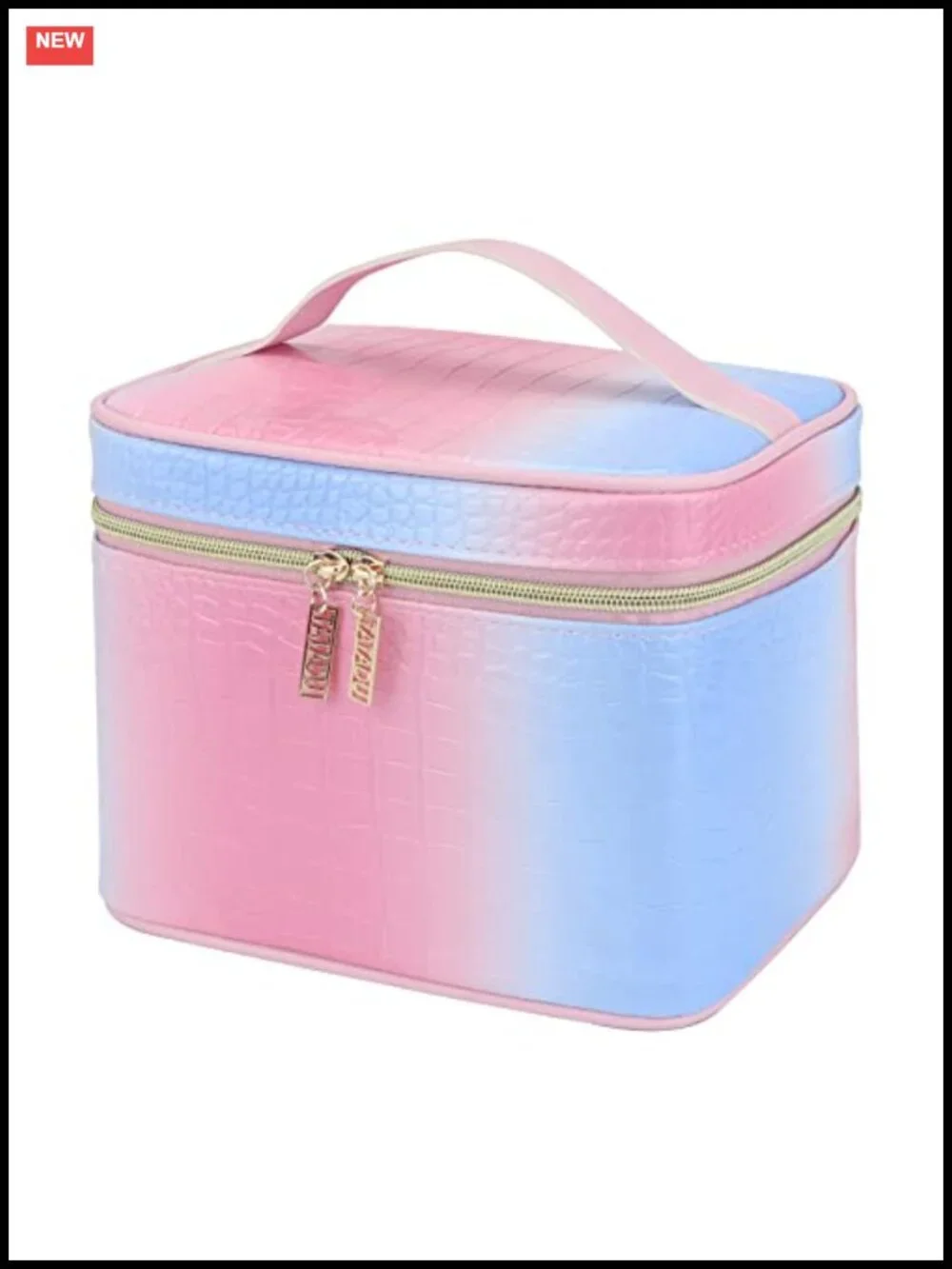 Crocodile Pattern PU Leather Makeup Bag Organizer Travel Toiletry Case with